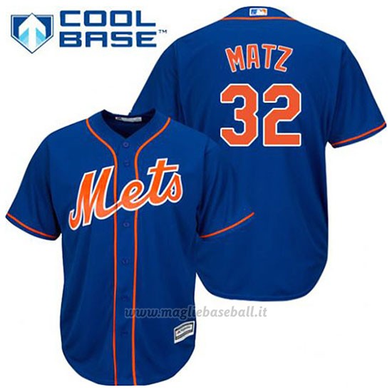 Maglia Baseball Uomo New York Mets Steven Matz 32 Blu Alterner 1ªCool Base